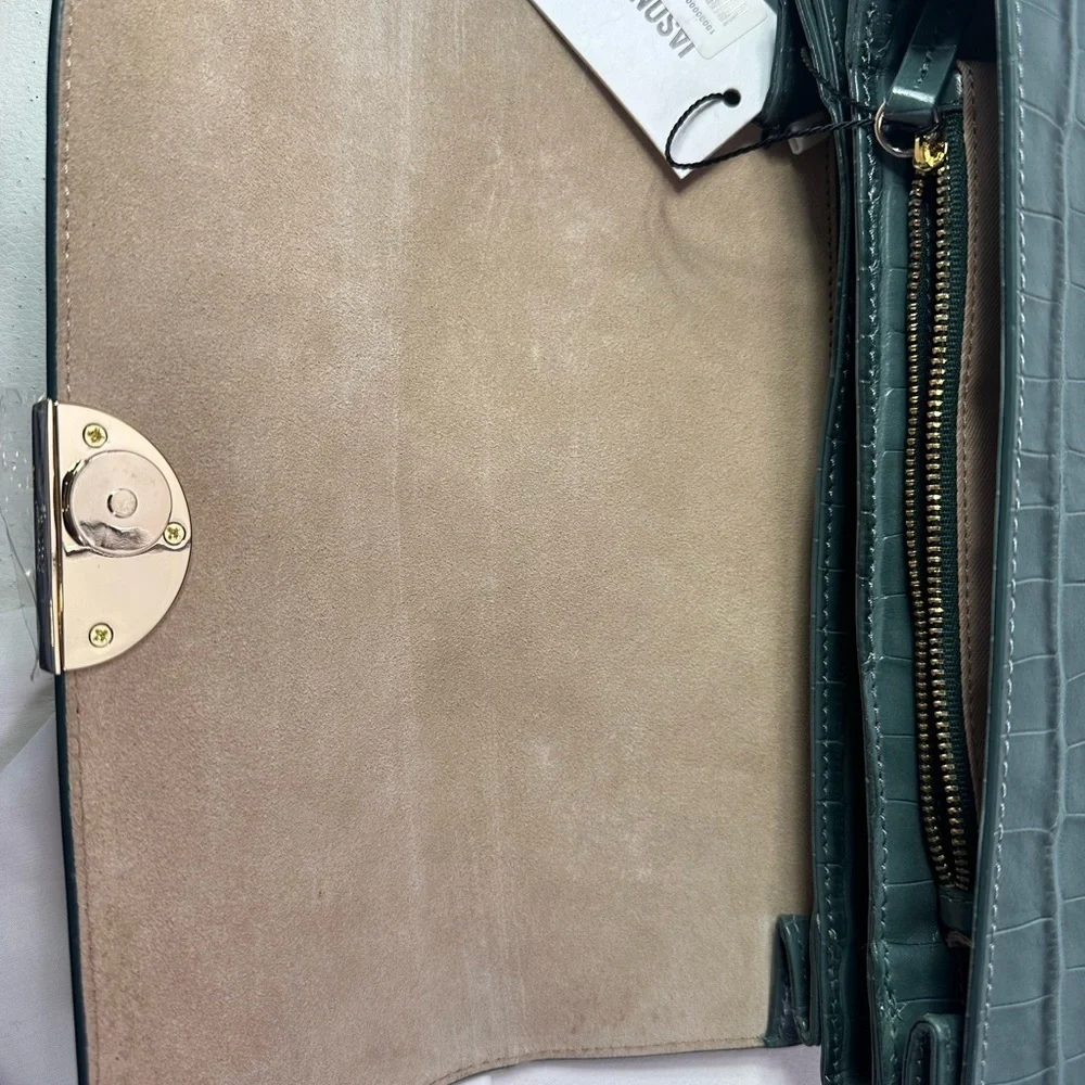 NEW JASON WU ORBIT SAGE LEAF GREEN LEATHER CROC EMBOSSED BAG AUTHENTIC - Picture 14 of 16